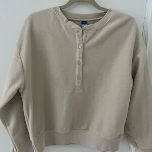 Old Navy Cream Button-Up Top